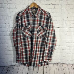 Duluth Trading Shirt Mens Large Burlyweight Flannel Plaid Long Sleeve Shirt L